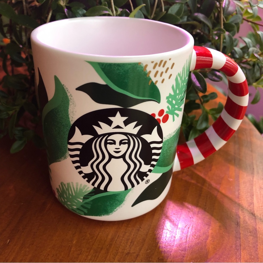 Starbucks 2019 - Christmas Coffee Mug - Candy Cane Mistletoe Holly